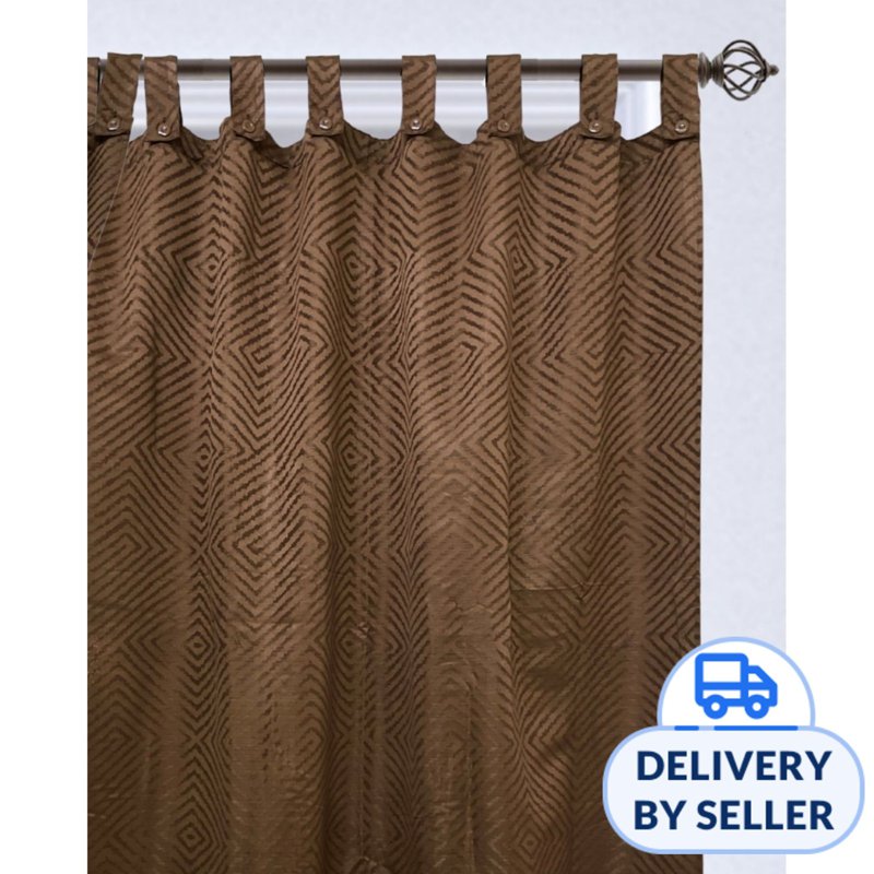Rinco Bonington Luxury Design Edge Brown Curtain