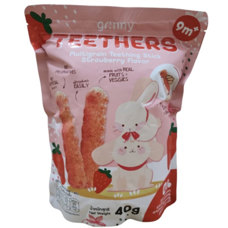 GRINNY Multigrain Teething Stick Strawberry