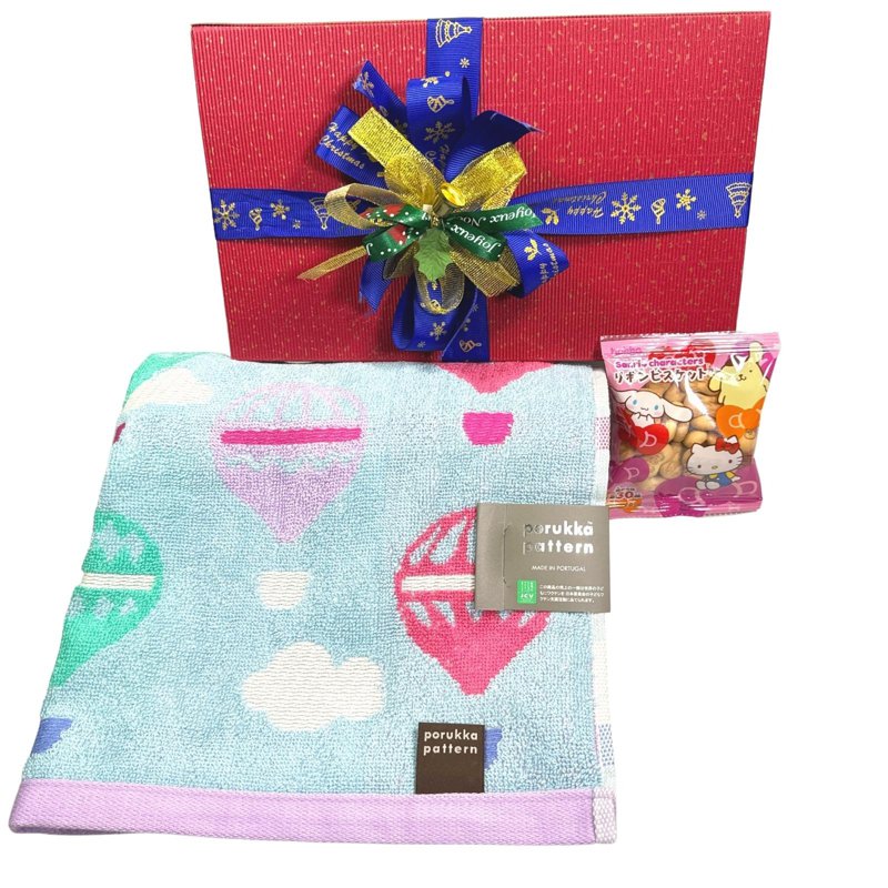 Ssh Giftset-Porukka Hot Air Balloon Design Towel & Biscuit
