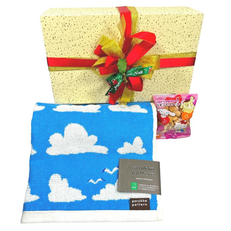 Ssh Giftset-Porukka Cloud Design Skinny Towel & Biscuits