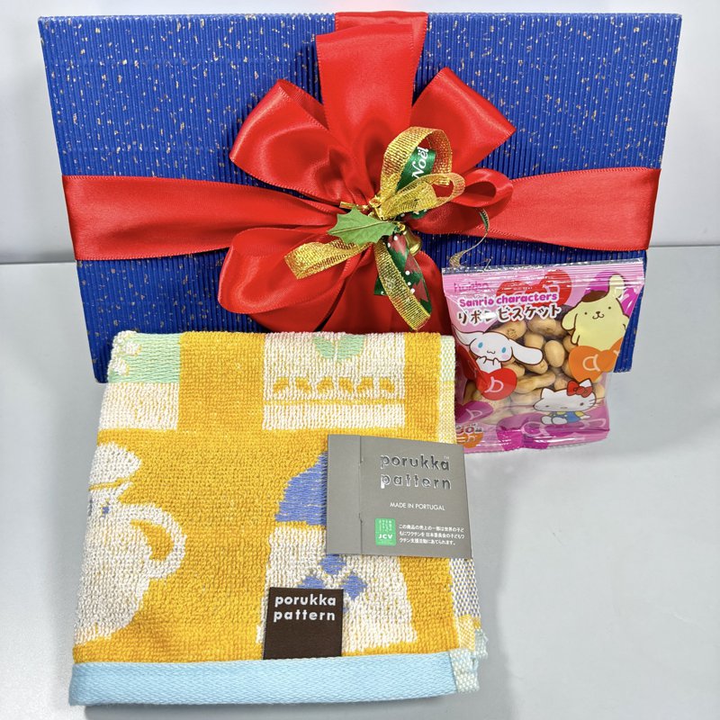Ssh Giftset-Porukka Tea Set Design Carry Towel & Biscuits
