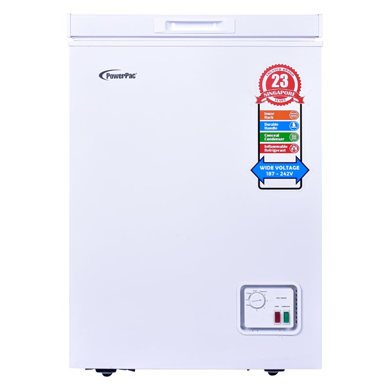 Powerpac (PPFZ100) Chest Freezer -Silver