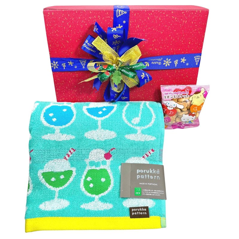 Ssh Giftset-Porukka Cream Soda Design Skinny Towel & Biscuits