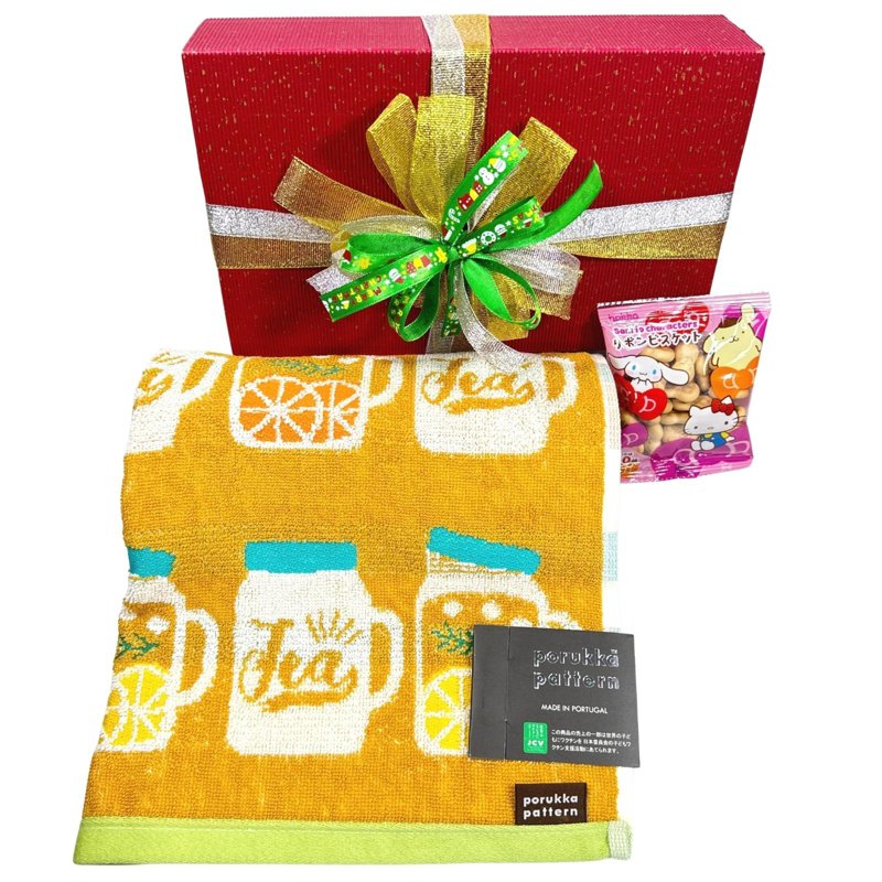 Ssh Giftset-Porukka Iced Tea Design Skinny Towel & Biscuits