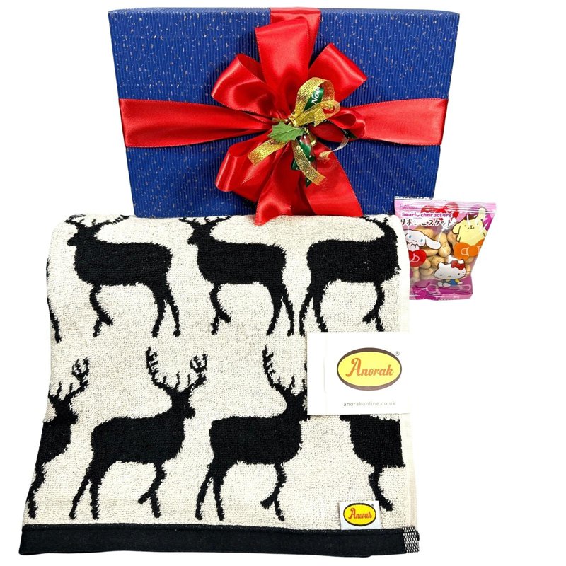 Ssh Giftset-Anorak Stags Bath Towel & Biscuits