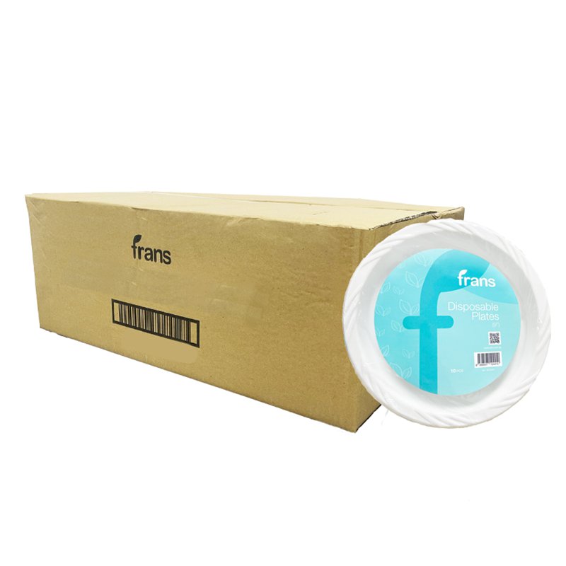 Frans Disposable Plates Carton - 9" 48 x 10 S