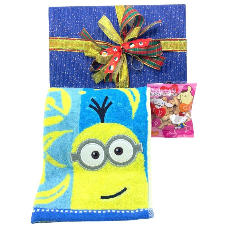 Ssh Giftset-Minion Kevin And Stuart Face Towel & Biscuits
