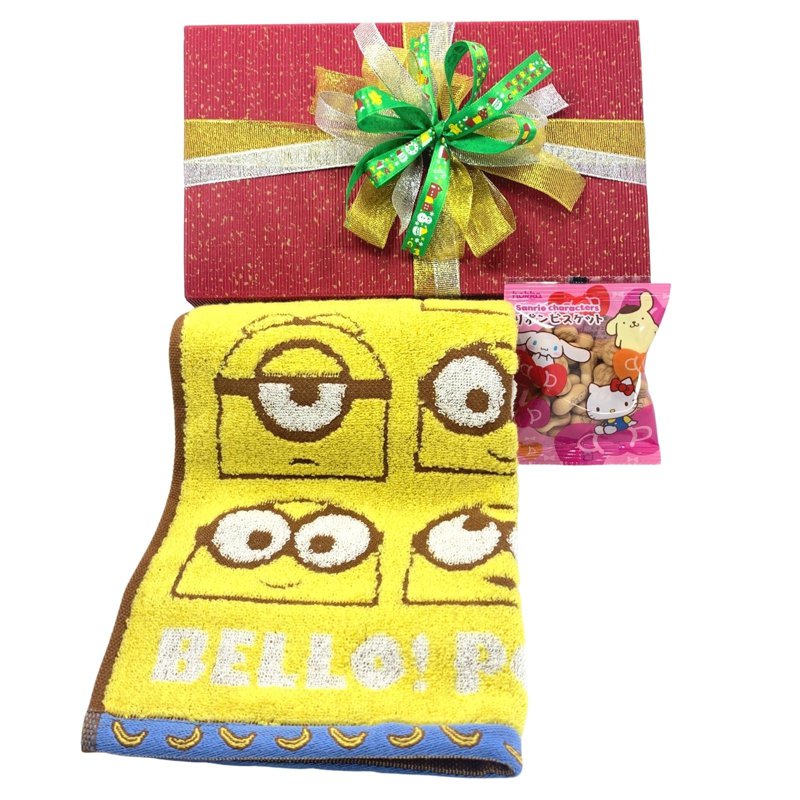 Ssh Giftset-Minion Face Face Towel & Biscuits