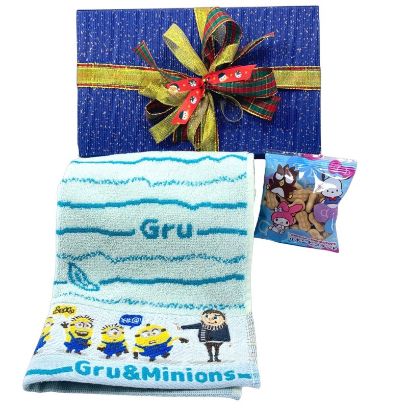 Ssh Giftset-Grue And Minions Face Towel & Biscuits