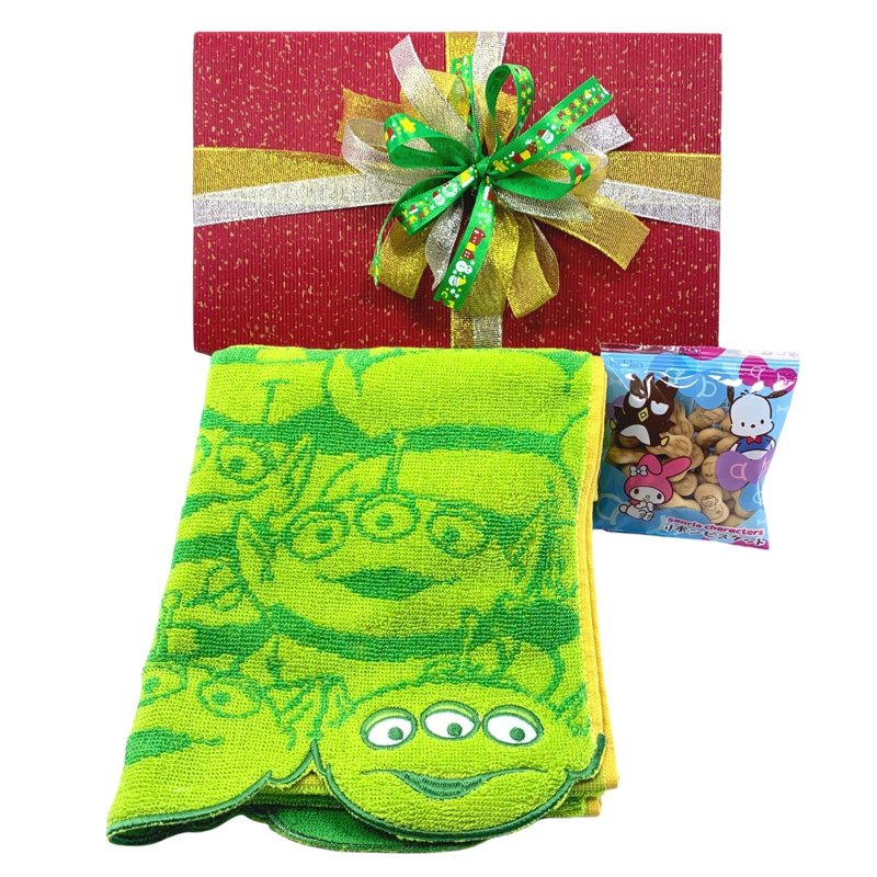 Ssh Giftset-Toy Story Alien Structure Face Towel & Biscuits