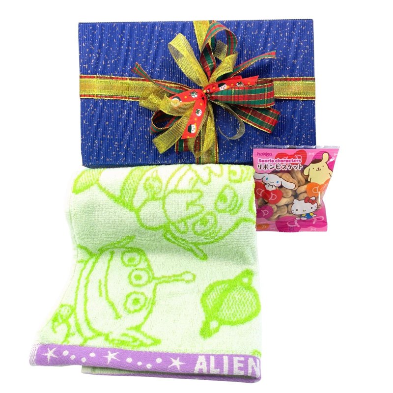 Ssh Giftset-Toy Story Planet Alien Green Face Towel & Biscuit