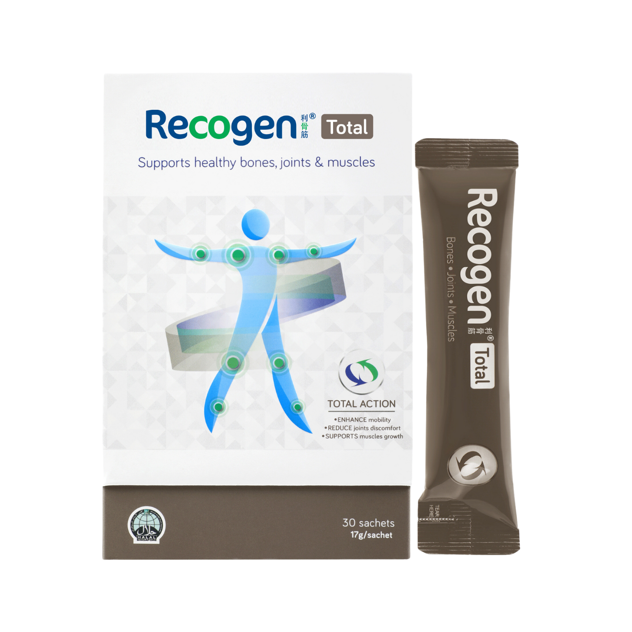 Recogen Total Collagen Powder - For Joints, Bones & Muscles 30 S