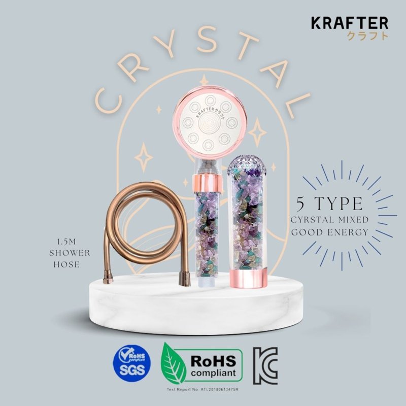 Krafter Mixed Crystal 3 Mode High Pressure Rosegold Showerhea