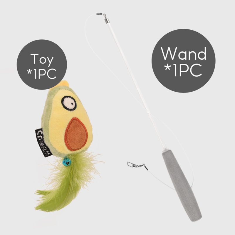CAT FOREST Fruit Fish Cat Teaser Set(1*Wand+1*Avocado Fish) 1 S