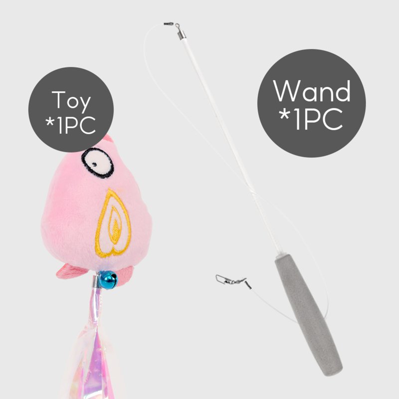 CAT FOREST Fruit Fish Cat Teaser Set(1*Wand+1*Peach Fish) 1 S