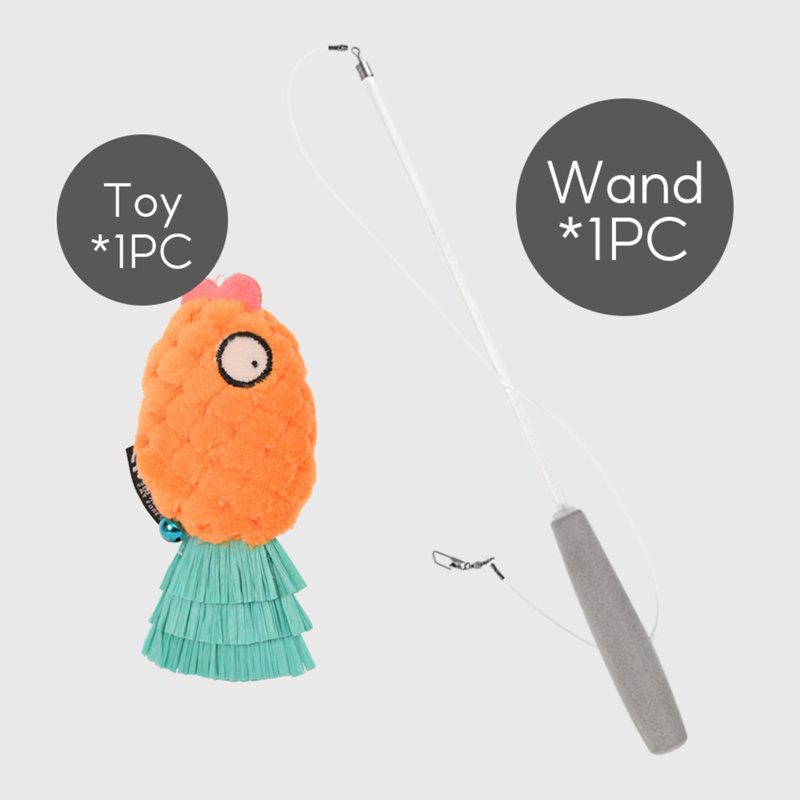 CAT FOREST Fruit Fish Cat Teaser Set(1*Wand+1*Pineapple Fish) 1 S