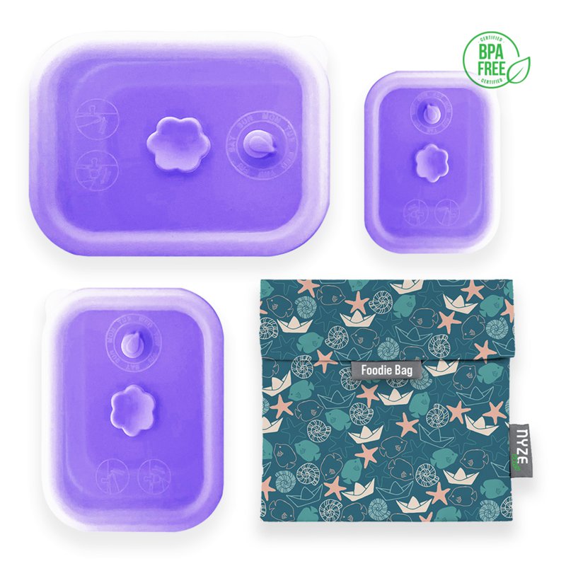 NYZE Purple Container Set + Sea Foodie Bag