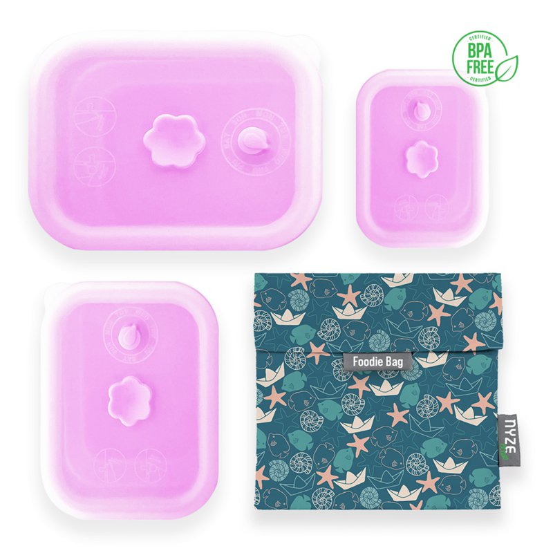 NYZE Pink Container Set + Sea Foodie Bag
