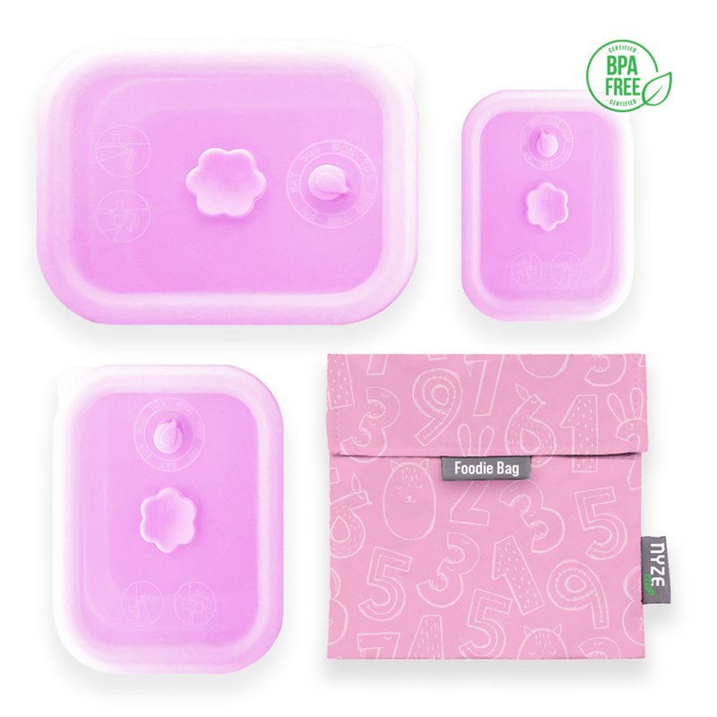 NYZE Pink Container Set + 123 Foodie Bag