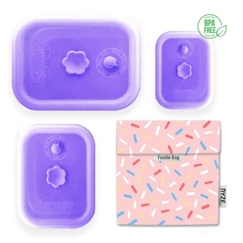 NYZE Purple Container Set + Sprinkles Foodie Bag