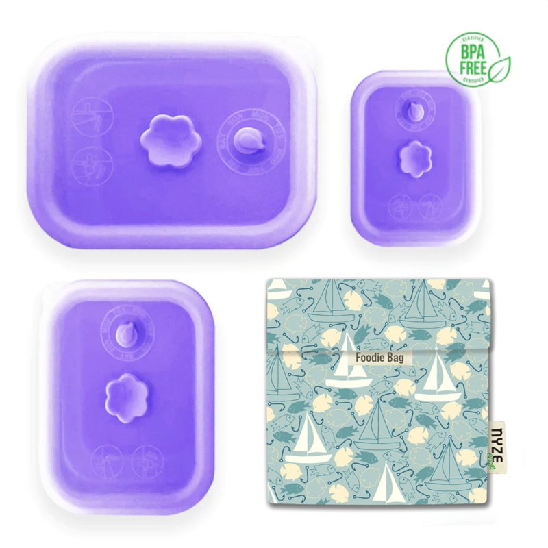 NYZE Purple Container Set + Boat Foodie Bag