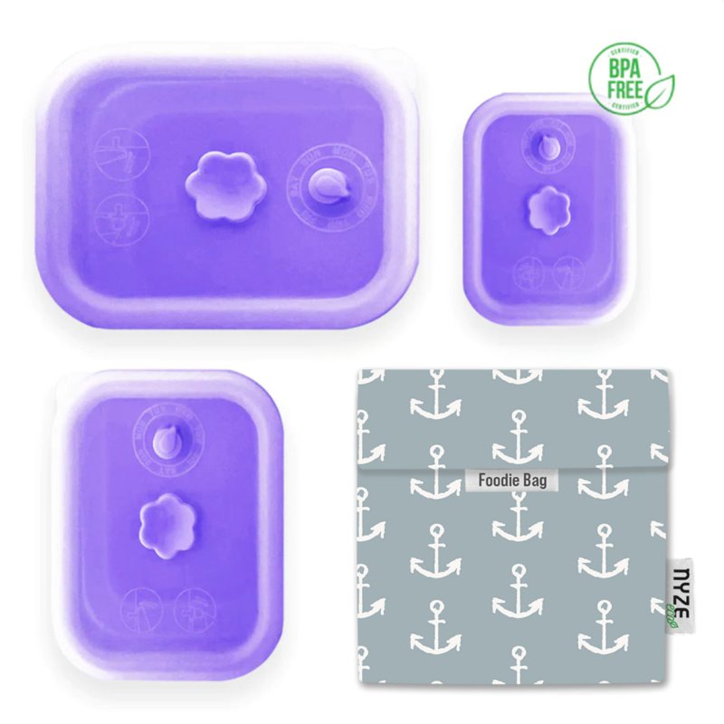 NYZE Purple Container Set + Anchor Foodie Bag