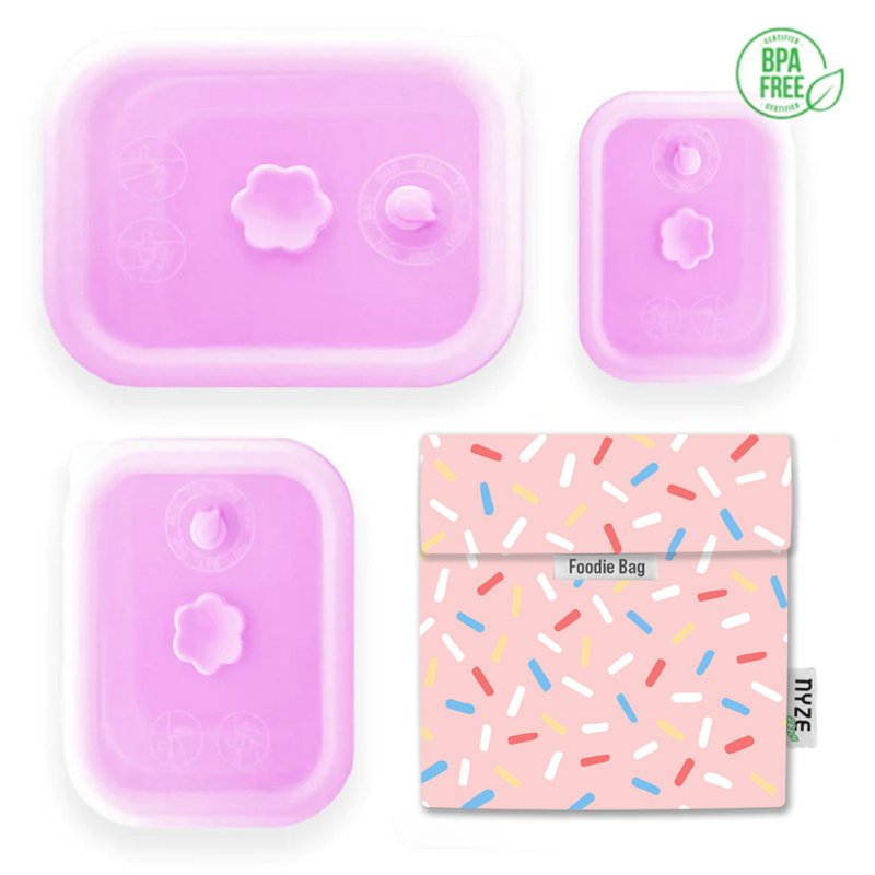 NYZE Pink Container Set + Sprinkles Foodie Bag