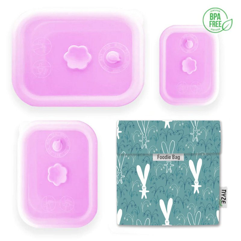 NYZE Pink Container Set + Bunny Foodie Bag