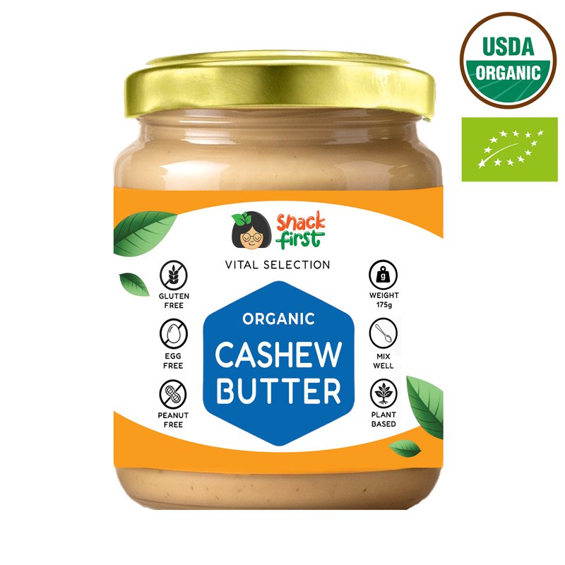 SnackFirst Organic Cashew Butter - Zero Sugar, Gluten Free