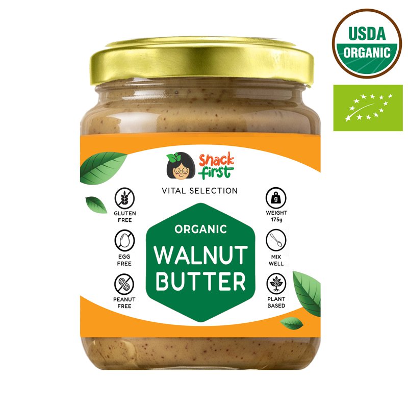 SnackFirst Organic Walnut Butter - Zero Sugar Plant Based