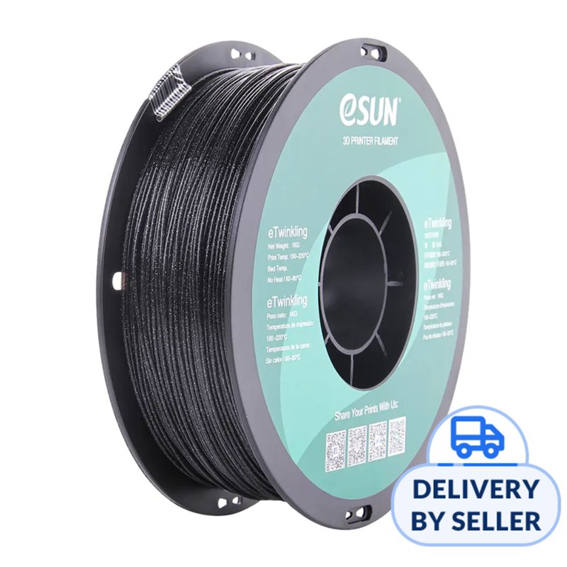 eSun Pla eTwinkling 1.75mm 3D Printer Filament - Black