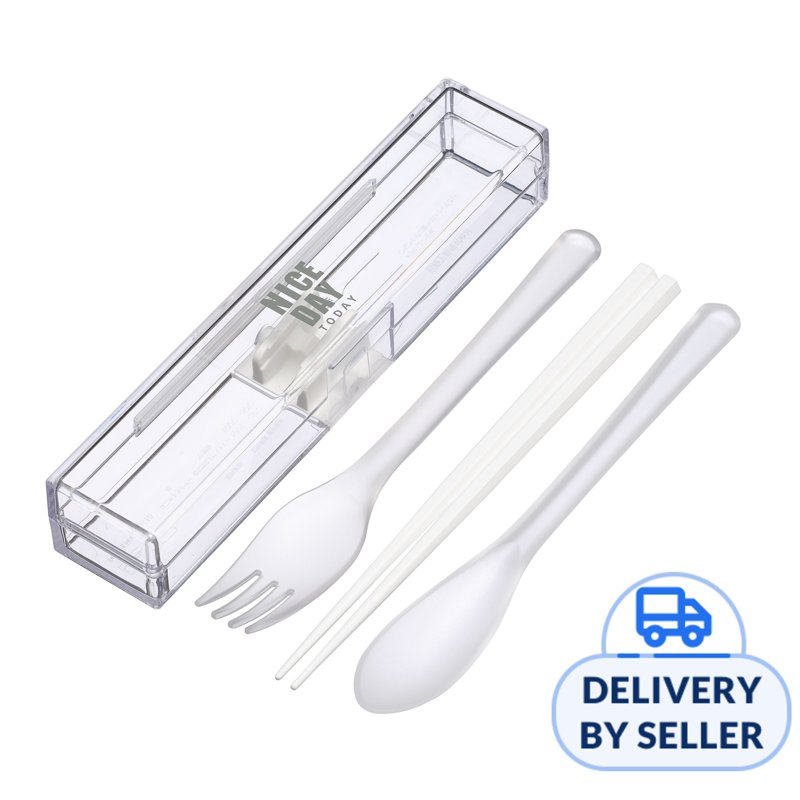 Lustroware Tiro Cutlery SET w/Case 18cm-White 1 S