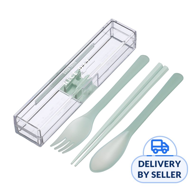 Lustroware Tiro Cutlery SET w/Case 18cm-Pastel Green 1 S