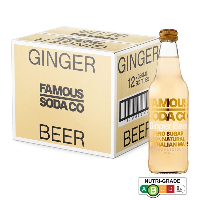 Famous Soda Co Sugar Free Bottle - Ginger Beer