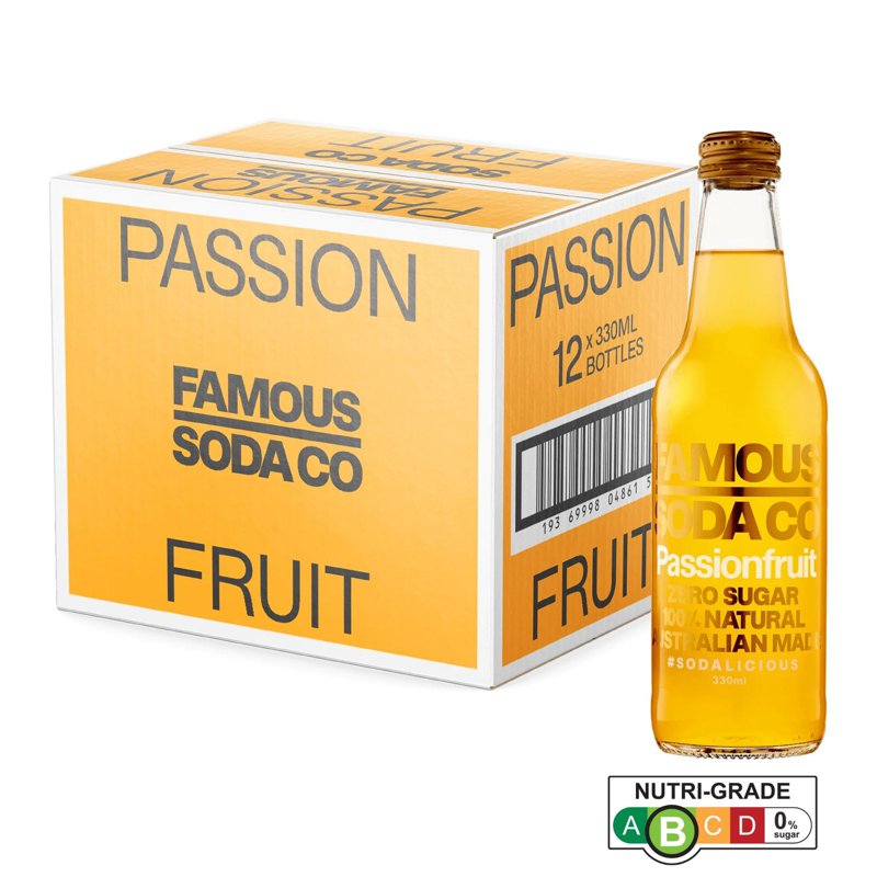 Famous Soda Co Sugar Free Bottle - Passionfruit