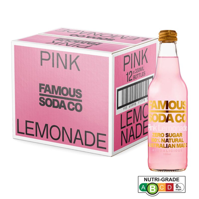 Famous Soda Co Sugar Free Bottle - Pink Lemonade