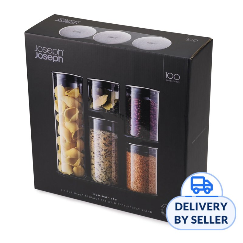 Joseph Joseph Podium 100 5pcs Glass Storage Jar Set 1 S