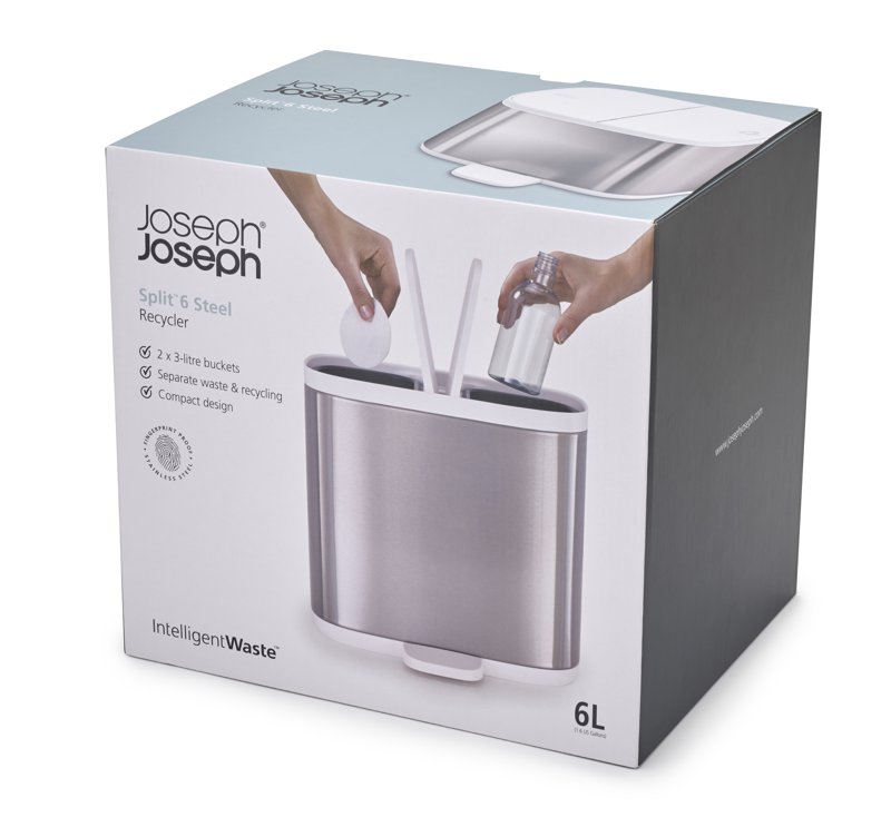 Joseph Joseph Split Steel Recycler Waste Bin 1 S