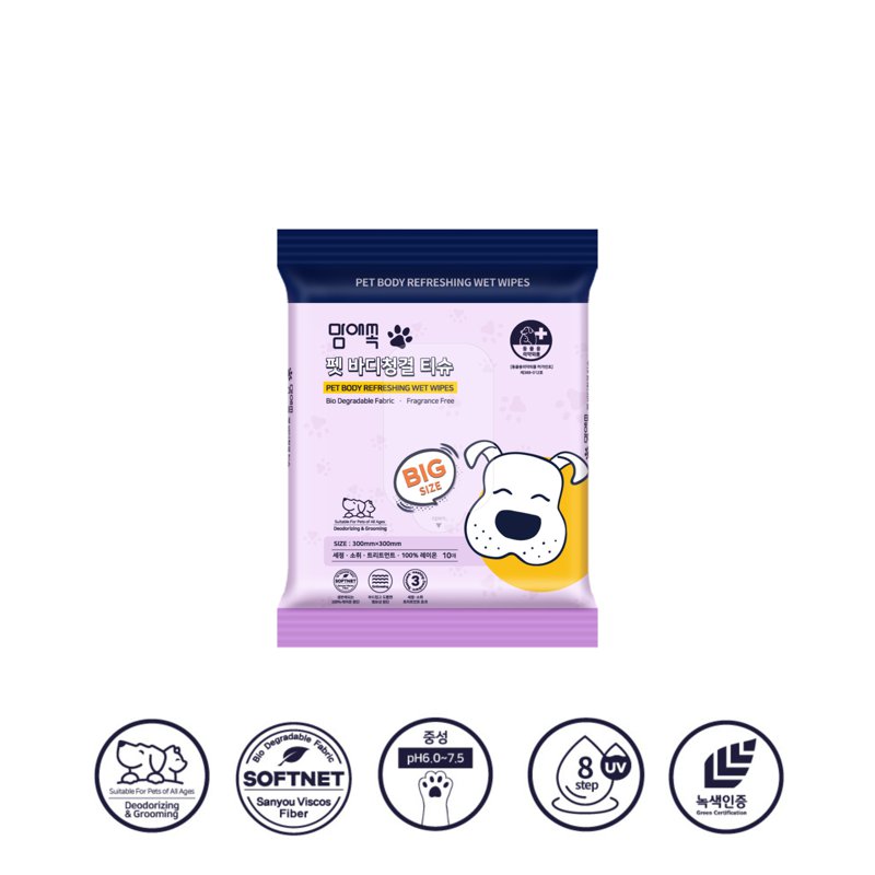 Mom-Ae-Sok Premium Body Refreshing Pet Wet Wipes 10 S