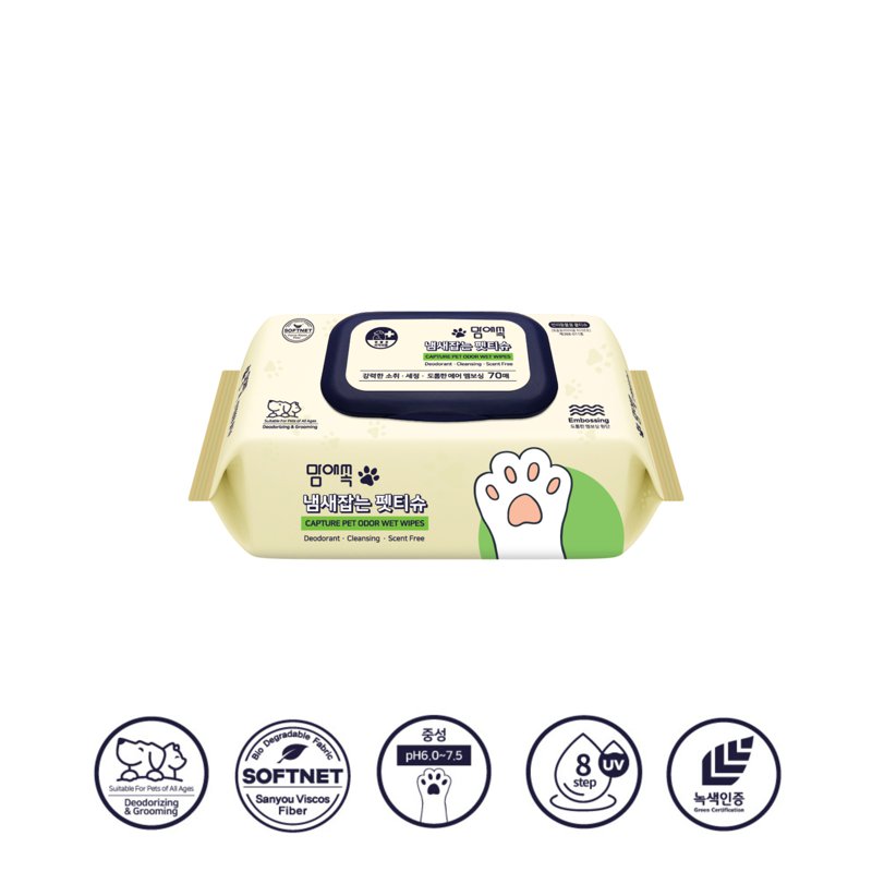 Mom-Ae-Sok Odour Removal Multipurpose Pet Wet Wipes with CAP 70 S