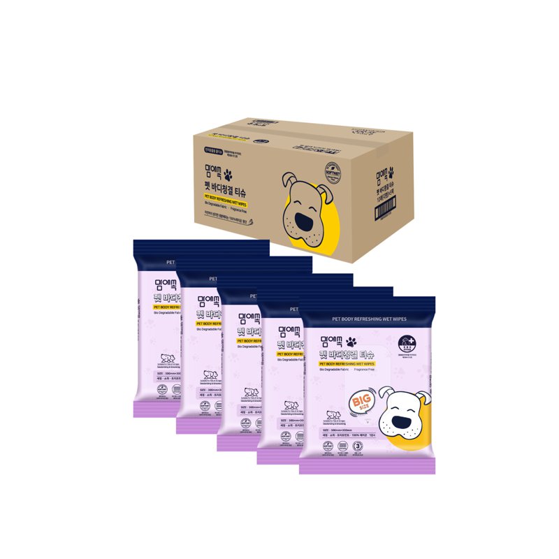 Mom-Ae-Sok Premium Body Refreshing Pet Wet Wipes 5 x 10 S