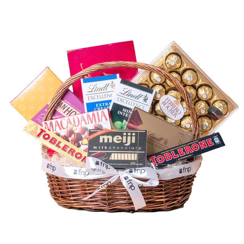 FNP Exotic Chocolates Brown Willow Basket 1 S