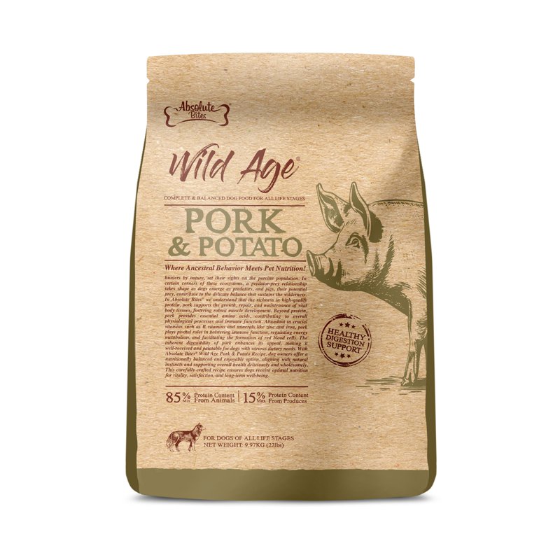 Absolute Bites Wild Age Dry Dog Food Pork Potato