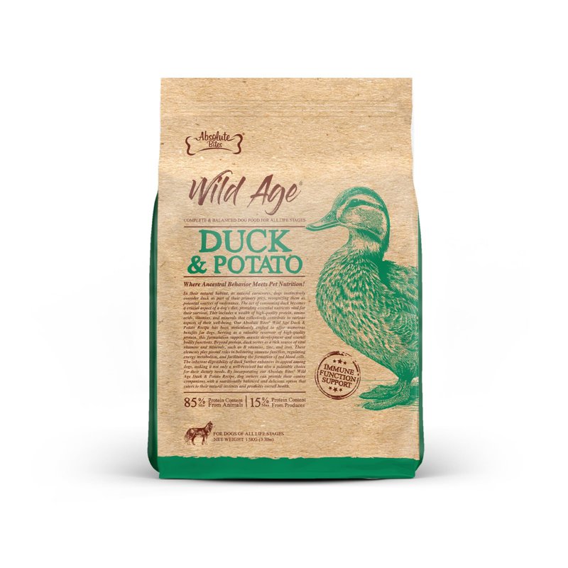 Absolute Bites Wild Age Dry Dog Food Duck Potato