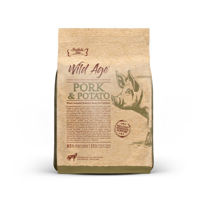 Absolute Bites Wild Age Dry Dog Food Pork Potato