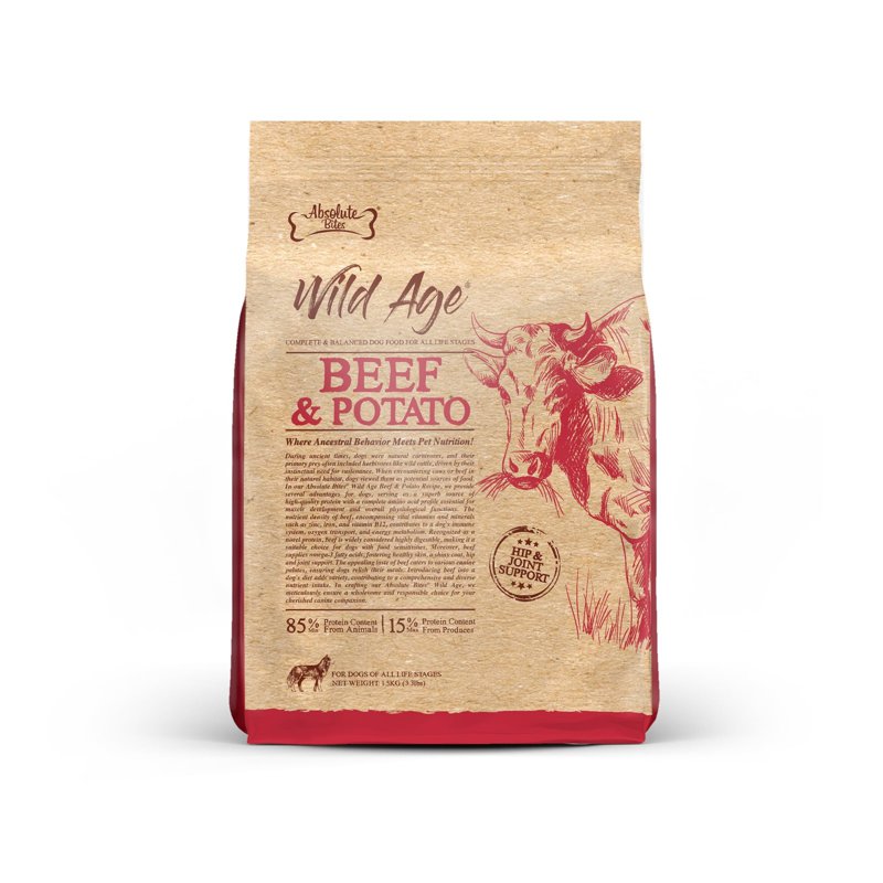 Absolute Bites Wild Age Dry Dog Food Beef Potato