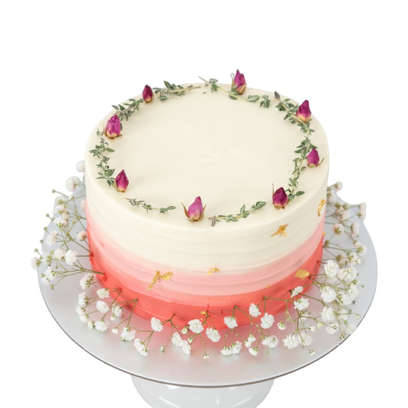 Ferns n Petals Ombre Pink Baby Breath Cake