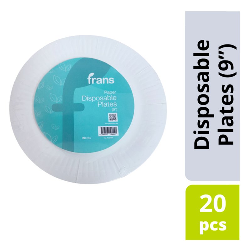 Frans Disposable Paper Plates - 9" 20 S