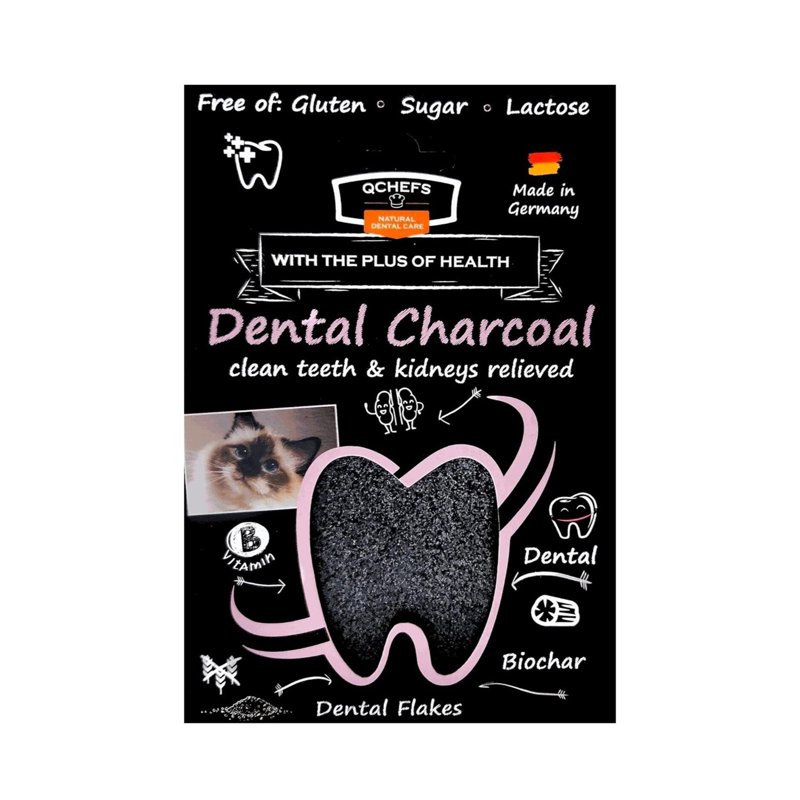 QCHEFS Dental Charcoal Flakes For Cat