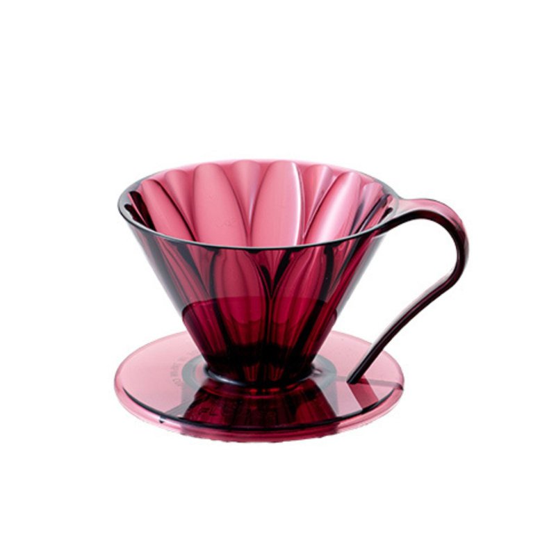 Cafec Tritan Cone-shaped Flower Dripper (Clear Wine Red) Cup1